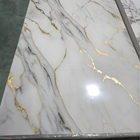 Panel Dinding PVC Marmer Modern 2.5mm Desain Damask untuk Dekorasi Rumah, Komersial, Hotel, Tahan Air, Peredam Suara, Anti UV, Tahan Api