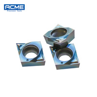 Plaquettes de tournage de précision en carbure de tungstène entièrement affûtées, forme losange, revêtement PVD, pour centres de tournage CNC, OEM HRC30-40