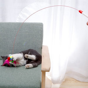Hoge Kwaliteit Staaldraad Veer Kat Speelgoed Teaser Stok Met Bal En Bel - Product Image 6