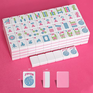Luxury Custom Melamine <b>Mahjong</b> <b>Set</b> with Four Layers and Storage Box Business Gift High-end Gift US <b>Mahjong</b> Tiles - Product Image 1
