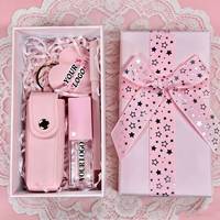 Coffret Cadeau Rose Maquillage Lèvres Personnalisé : Kit Crayon à Lèvres et Gloss Hydratant Haute Pigmentation Brillant – Marque Privée