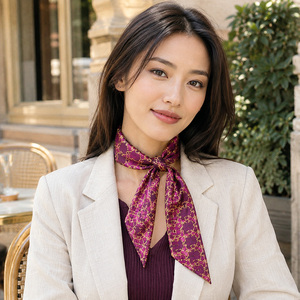 Custom Satin Skinny <b>Scarf</b> 90x5cm Sublimation <b>Silk</b> Feel Tie <b>Scarf</b> Narrow Hair Band Bag Handle Accessory <b>Ladies</b> Fashion Gift - Product Image 1