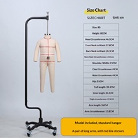 Mannequin enfant garçon en FRP suspendu, corps entier avec tête, pour la couture 3D, ajustement amovible et épinglable