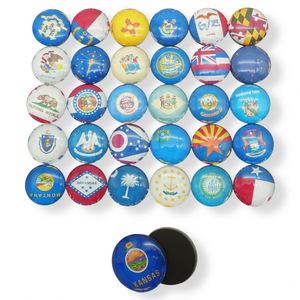 Cadeau promotionnel parfait, aimants personnalisés 2D en verre rond carré pour réfrigérateur - Product Image 1