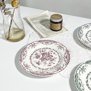 Plato de postre de disco de cerámica con relieve de Rosa Retro europeo plato occidental - Product Image 4