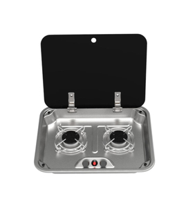 Elettrodomestici da cucina in acciaio inox fornello a Gas 2 fuochi piano cottura a Gas per camion <span class=keywords><strong>Camper</strong></span> - Product Image 1