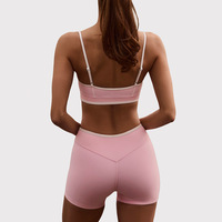 Ensemble de yoga 2 pièces Aoyema pour femmes, vêtements de fitness, taille haute, ajusté, couleurs contrastées, effet push-up, anti-transpiration