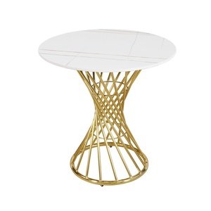 Table basse moderne en marbre avec structure en acier inoxydable, design écologique et durable pour salon, appartement, hôtel - Product Image 4