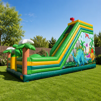 Parc de dinosaures gonflable avec toboggan, aire de jeux gonflable sur le thème des dinosaures pour les fêtes, les carnavals, les locations et les événements