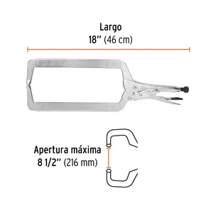 Pince à pression industrielle de type C Truper 18 \ "mâchoires fixes en acier de qualité bricolage personnalisation OEM prise en charge - Product Image 3