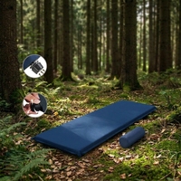 Matelas pneumatique léger et imperméable 4 saisons, polyester 190T enduit de PVC, uni, portable, pliable, auto-gonflant, compact, pour l'extérieur