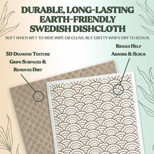 Paños de cocina suecos para cocina, toallas de papel reutilizables de acuarela, toallas de plato suecas lavables, paños de esponja, paños biodegradables - Product Image 2