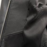 Veste en cuir d'agneau noir véritable pour homme, style baseball classique, décontractée, respirante, simple et élégante