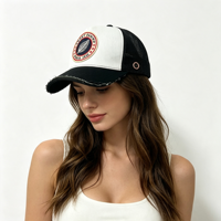 Venta al por mayor de fábrica: Gorra de béisbol de lona vintage desgastada con diseño de camionero, ajustable y transpirable, con visera a cuadros.