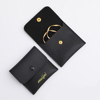 Pochette de luxe personnalisée en cuir pour bijoux avec logo, petit sac à bijoux en PU pour boucles d'oreilles, bagues, bracelets, colliers