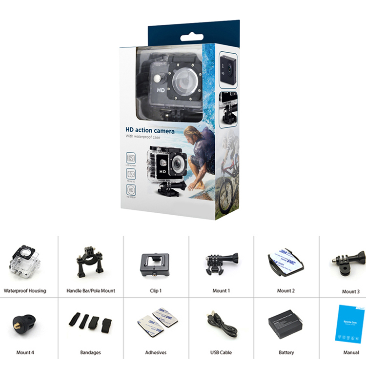 CAMARA DEPORTIVA GO PRO CON ACCESORIOS