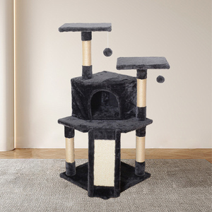 Moderner großer mehr schicht iger Holznest baum Integrierter Katzen kletter rahmen Sisal bett Perfektes Spielzeug für große kleine Katzen Verpackter Karton - Product Image 2