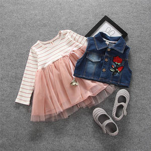 Ropa Importada, Traje de Algodón para Niños, Falda Escolar con Precio, Chaqueta Caqui, Diseños Bordados en Mezclilla - Product Image 1