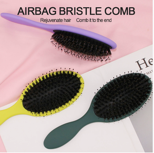 Youxin YQ-009 Brosse démêlante pour extensions capillaires, marque privée, en plastique marbré, à poils de sanglier, avec picots en caoutchouc et fonction de massage du cuir chevelu - Product Image 5