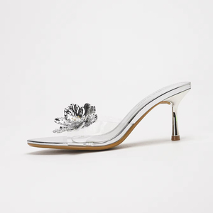 4302A-55 Chaussures Femme Personnalisées Bout Ouvert Ornements Fleur Dorée Sandales d'Été à <span class=keywords><strong>Talon</strong></span> Haut et Bouche Peu Profonde Ultra Tendance - Product Image 5