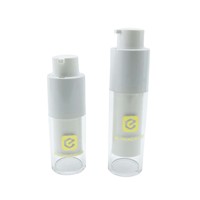 Flacon pompe sans air blanc 15ml 30ml 50ml avec bouchon doré, flacon pompe cosmétique sans air en PP pour lotion et crème