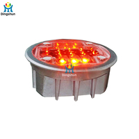 Borne de signalisation routière à LED clignotante active, alimentée par courant alternatif, IP68, en aluminium, type « yeux de chat », pour allées et chemins