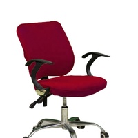 Housse de chaise de bureau en tissu extensible tricotée, extensible, universelle, avec fente de patron, Style moderne et minimaliste, pour ordinateur
