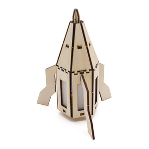 Kit de modelo de cohete de madera, juguete educativo Diy para niños de 7 a 9 años, forma geométrica, montaje manual, juguete de ingeniería científica - Product Image 4