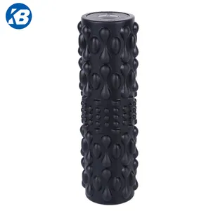 Personalized Electric Exercise Blocks Yoga Fitness Vibrating Pink Branded Black Foot Foam Roller Stick Gym Set