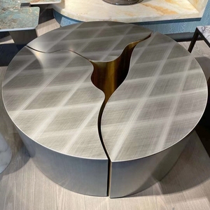 Js T133 cao cấp hiện đại công nghệ cao kim loại đồ nội thất Modular Bàn cà phê vàng mix Antique Brass trung tâm bảng cho biệt thự - Product Image 5