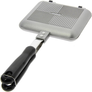 Popular Portable Sandwich Cake Mold Aluminium Roasting Pan Outdoor Use Two Side Breakfast Sandwich Grill Pan - Product Image 3