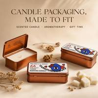 Boîte en étain pour bougie parfumée personnalisée, emballage métallique hermétique pour bougies en cire de soja, boîte en étain vintage de luxe avec étiquette personnalisable
