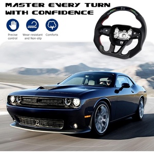 Volante de Fibra de Carbono Real <span class=keywords><strong>en</strong></span> Forma de D con Indicador de Cambio LED y Cuero Nappa Perforado para Dodge Charger Challenger <span class=keywords><strong>Durango</strong></span> - Product Image 5