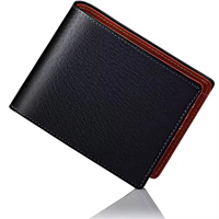 Dompet Pria Kulit Sapi Asli Gaya Jepang Mewah, Anti RFID, Logo Custom, Kulit Asli, Dompet Lipat Pendek