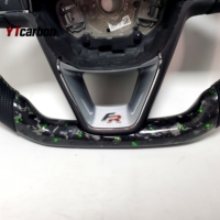 Volant de course personnalisé en fibre de carbone véritable avec LED YTcarbon pour Seat Leon 5F FR Cupra