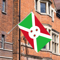 Drapeau du Burundi en gros personnalisé tous les pays drapeau national 3x5 FT extérieur suspendu fibre de polyester livraison rapide personnalisé