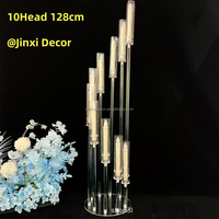 Candélabre moderne en acrylique à 3, 5, 6, 8 ou 10 bras, centre de table pour mariage, décoration de table de mariage