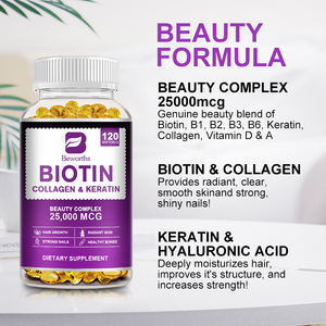 Integratore di Biotina e Collagene in Capsule Softgel, 60 Pezzi, Etichetta Privata, Vitamine per Capelli - Product Image 3