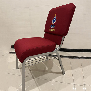 Chaises d'église d'occasion, pas chères, avec genouillère, en tissu rouge et bleu, fabriquées en Corée. - Product Image 5