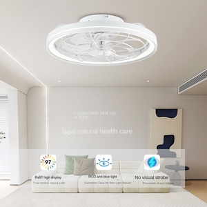 2025 lampe de ventilateur de plafond LED moderne avec cage en fer 110V Design américain pour chambre salon et salle à manger télécommande moteur à courant continu - Product Image 1