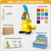 Ensemble de blocs de construction personnalisés en forme de perroquet jaune, jouets éducatifs, jouets pour enfants, jouets promotionnels, modèle OEM, marque privée