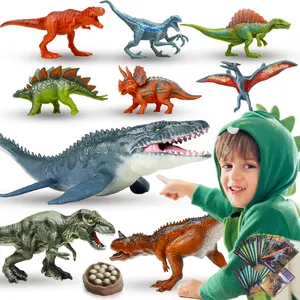 Grosir Pabrik 35 buah Set dinosaurus plastik Pvc lembut Model mainan dinosaurus untuk anak-anak 3-5 tahun