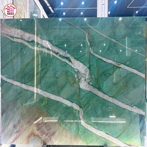 Loseta de Esmeralda Real, Piedra Natural <span class=keywords><strong>Verde</strong></span> para Paisajismo de Lujo, Decoración de Paredes de Villas, Degradado <span class=keywords><strong>Verde</strong></span> Esmeralda con Vetas Plateadas, Pulido Espejo - Product Image 6