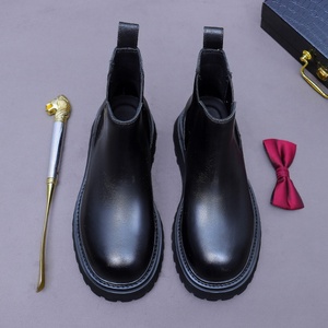 Bottes Chelsea pour hommes, mi-mollet, à semelle épaisse, à enfiler, rehaussantes, en daim, décontractées, pour l'hiver, le bureau et la carrière - Product Image 2