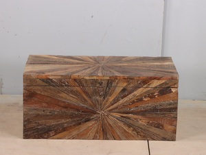Rustic Wooden <b>Trunk</b> <b>Storage</b> Furniture Large Capacity Wooden Chest <b>Box</b> for Household <b>Storage</b> Bedroom Living Room & Interior Decor - Product Image 4