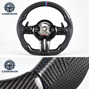 Volant en cuir et fibre de carbone pour les séries 3/5 (F10/F15/F16/F20/F25/F30/F31/F34/F36) M3/M4/M5/F80/F82/X5 {sans airbag} - Product Image 3