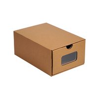 Boîte de rangement pour chaussures en papier kraft rigide personnalisée avec fenêtre en PVC