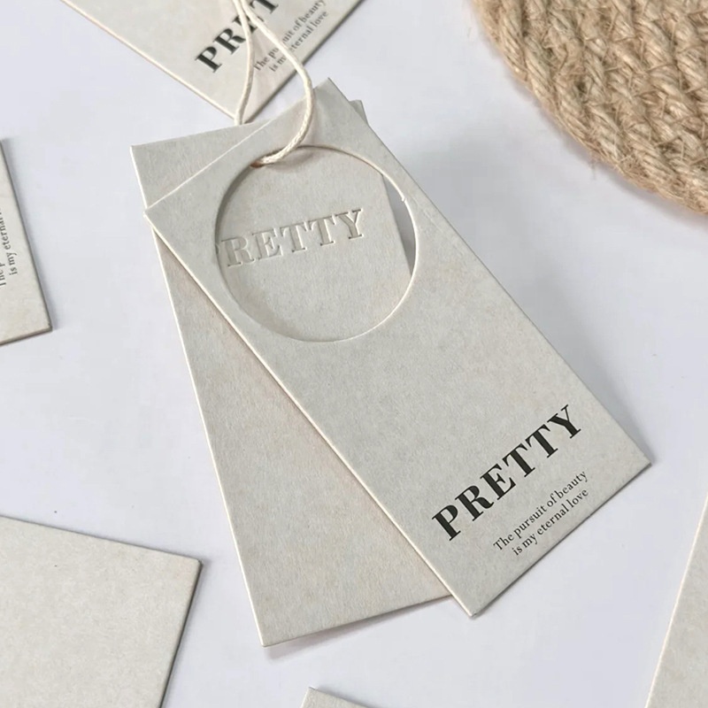 Custom Logo Embossed Paper Tags Luxury Matte Logo Hangtags Clothing Custom Hang Tag For Garment Brand