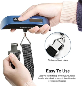Màu Xanh 52Kg 110lb Xách Tay Hành Lý Quy Mô Thông Minh Công Nghiệp Cân Trọng Lượng Biểu Tượng Tùy Chỉnh Kỹ Thuật Số Sức Khỏe Pin Hoạt Động Du Lịch 2024 - Product Image 6