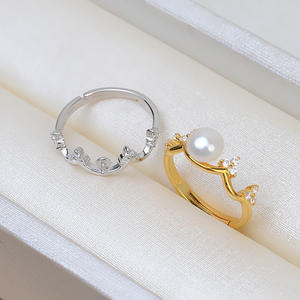 Anillo de Plata S925 para Joyería DIY, Anillo Abierto con Soporte para Perla de 5-6 mm, Anillo de Dedo Activo para Mujer con Soporte Vacío Disponible en Tamaños de 3 mm y 6 mm - Product Image 3